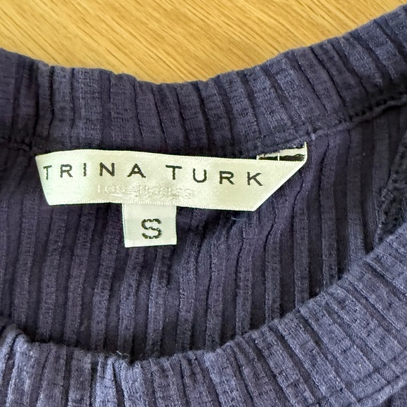 Trina Turk Navy Blue Ribbed Continental Tank Top {S} - Picture 3 of 10